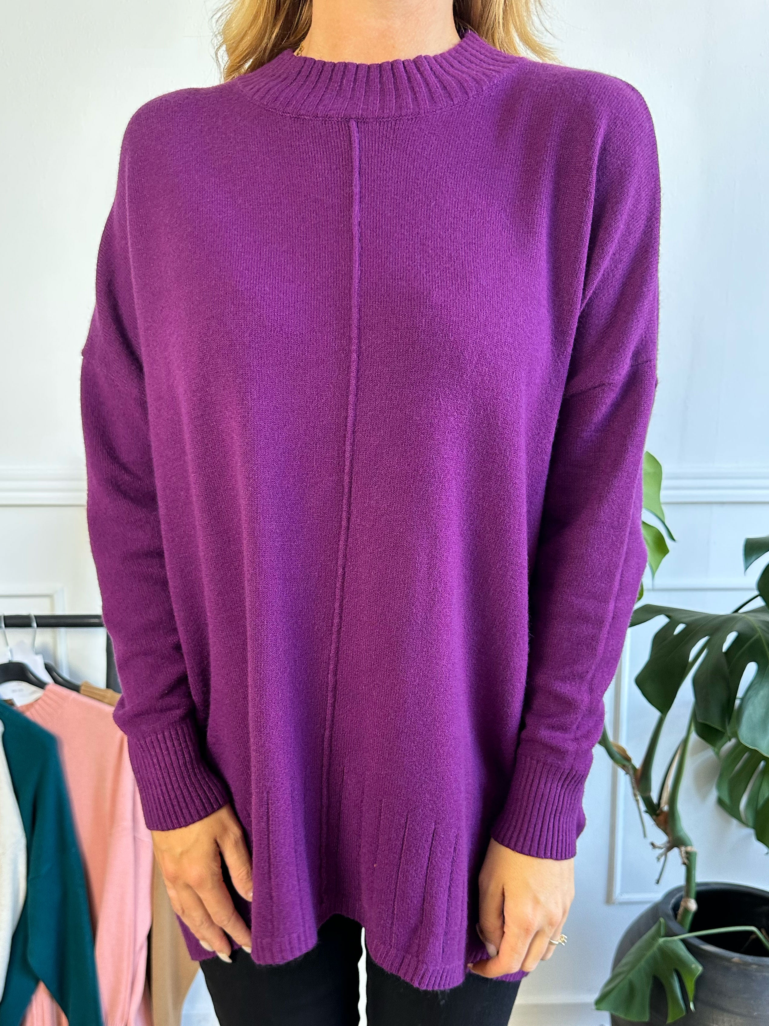 Amora - Lang blød strikbluse